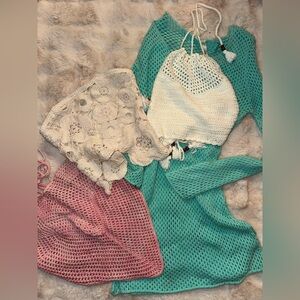 Dreamy Crochet Bundle for your tropical holiday - 2 halters, one tube, 1 dress